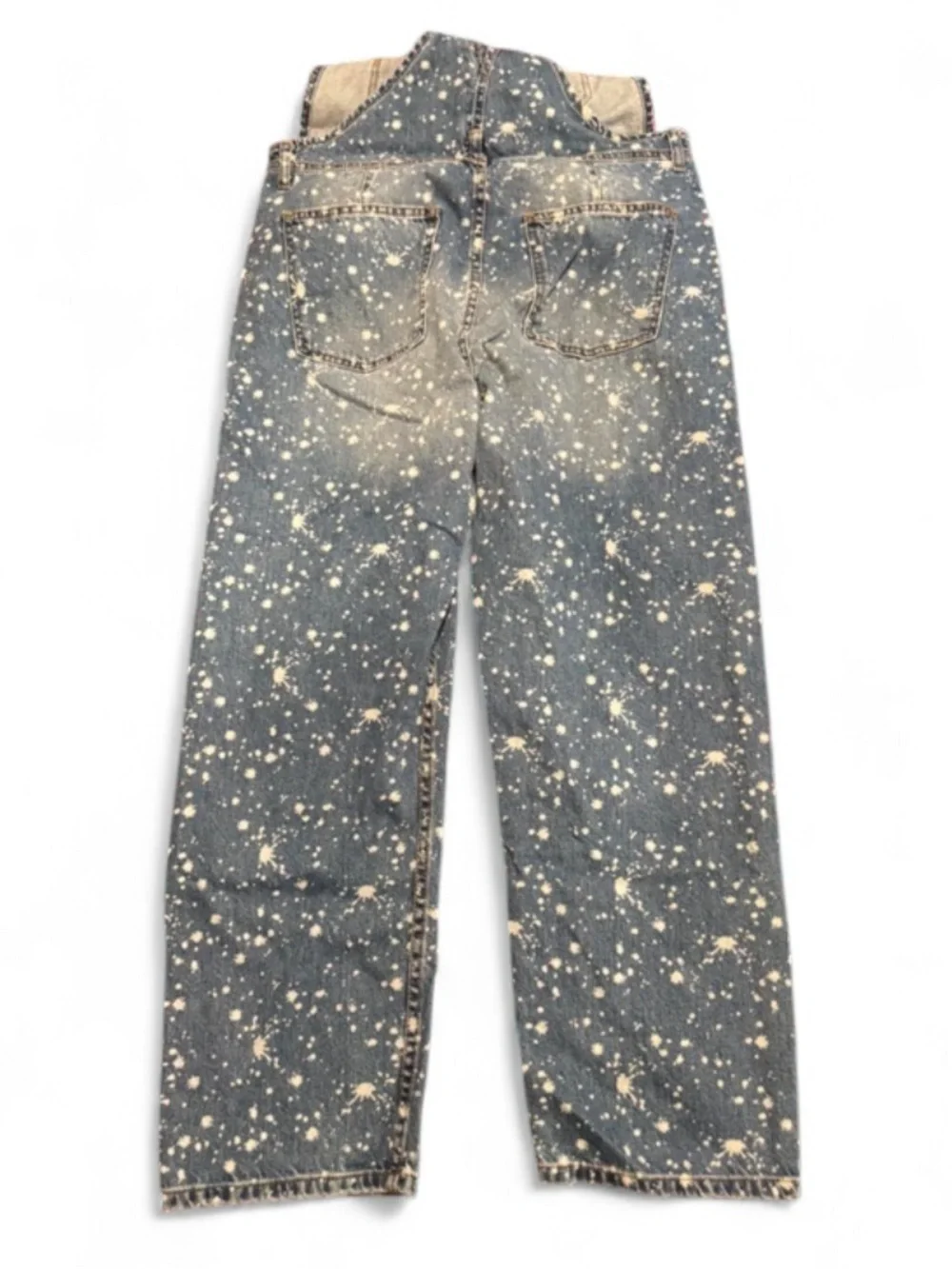 Free People We The Free Ziggy Bleach Splatter Denim Overalls Sold Out M - Picture 3 of 5